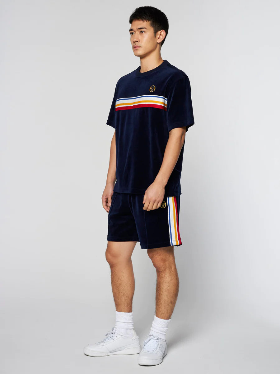 Sergio Tacchini VELOUR SET - Ivanes Top/Goran Short - Maritime Blue