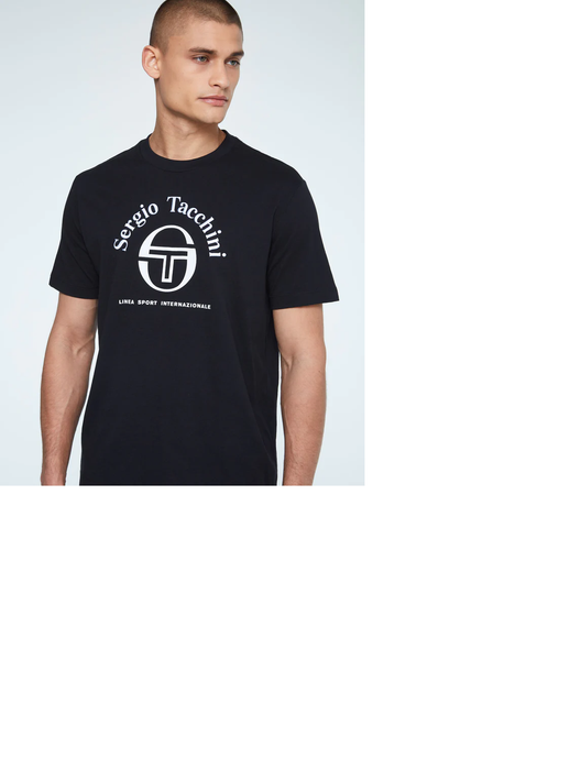 Sergio Tacchini Arch Type T-Shirt Black ( GOES WITH THE SERIF LOGO SHORTS)